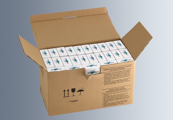 Carton containing 50 boxes of 50 slides